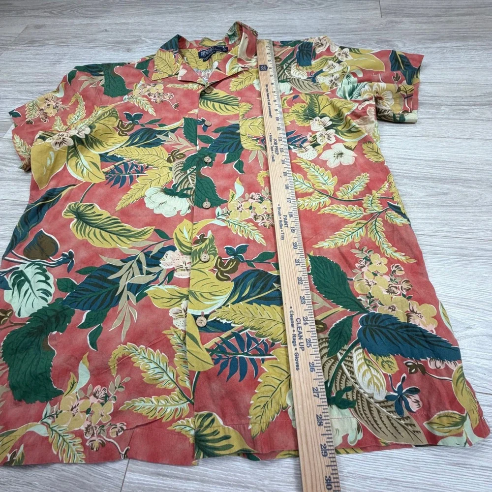 Polo Ralph Lauren Vintage‎ Caldwell Camp Shirt Mens  Tropical Floral Cotton Sz L